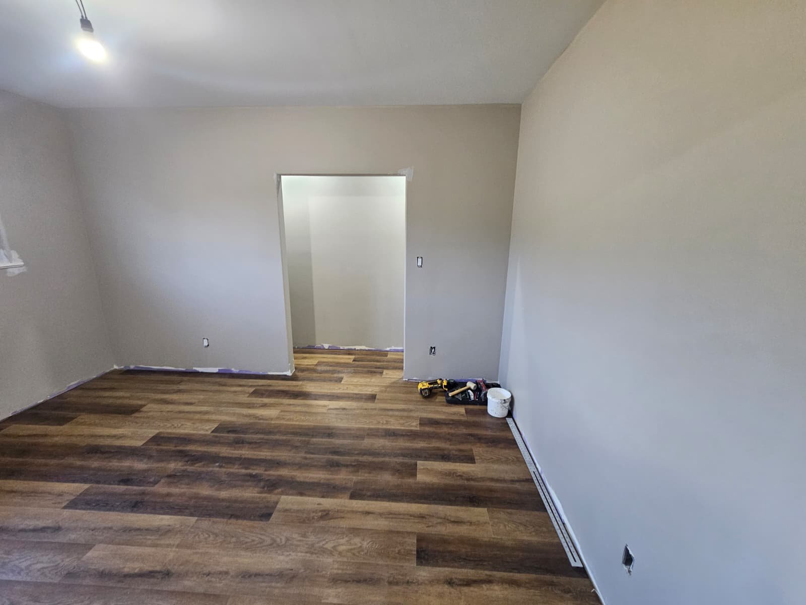 Complete basement finish LVP luxury vinyl plank flooring Manteno Kankakee County Illinois