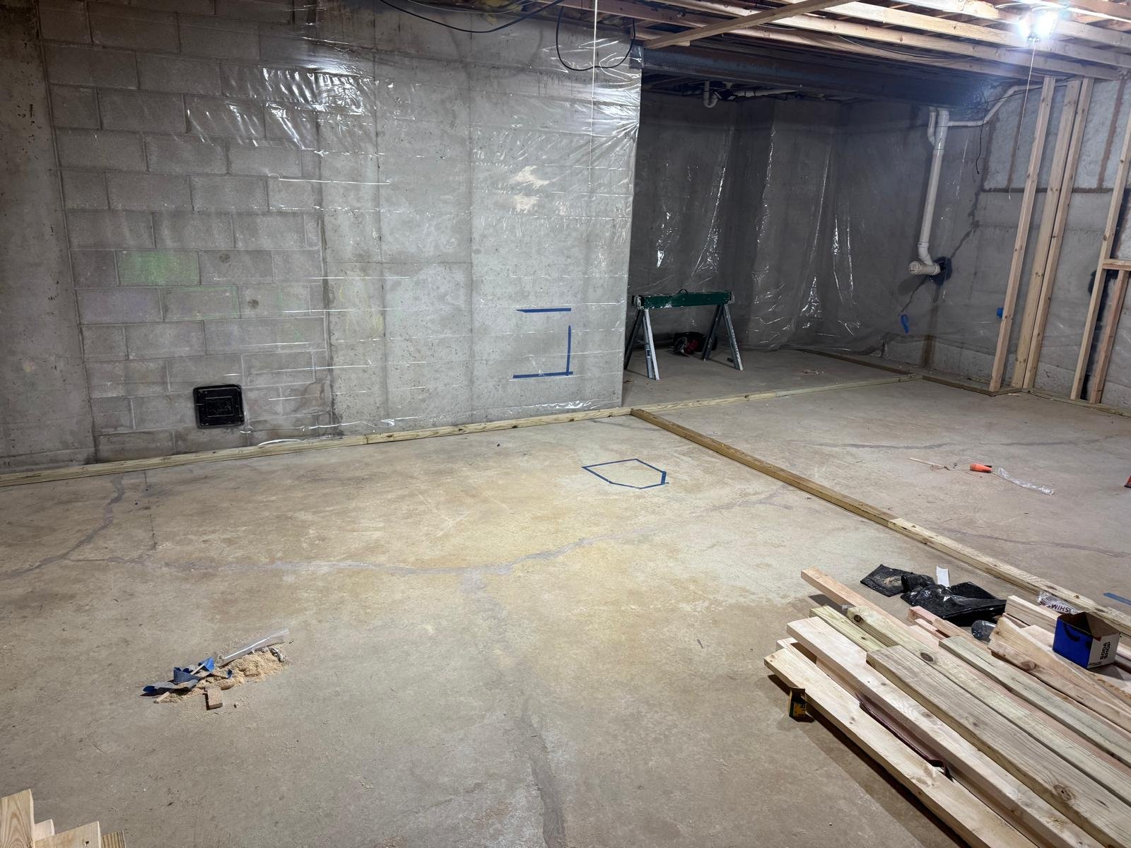 Unfinished basement before remodeling Grant Park Kankakee County Illinois