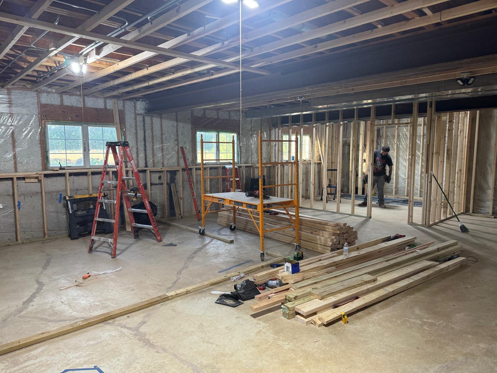 Basement framing layout planning Bradley Kankakee County Illinois