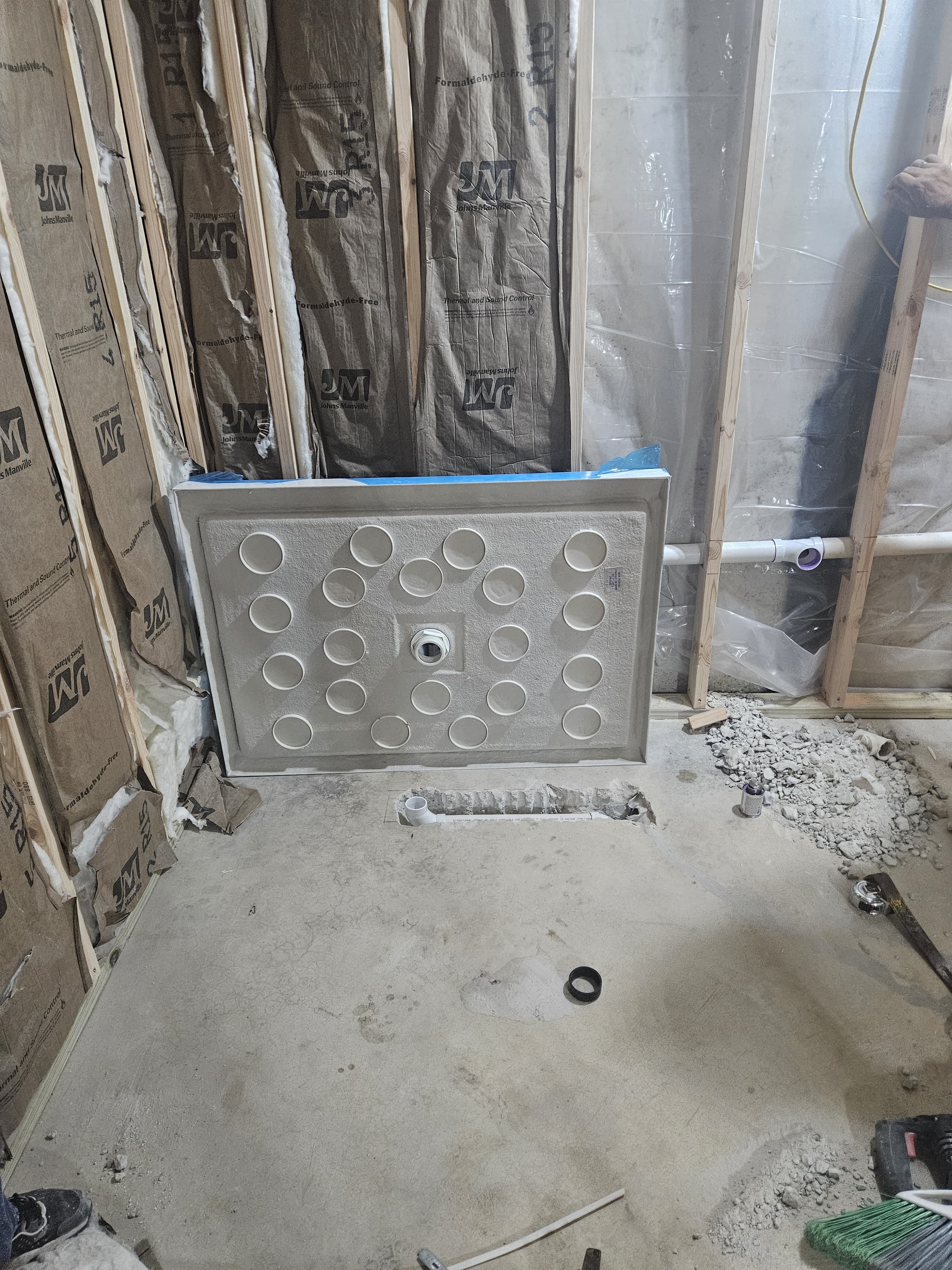 Professional plumber basement plumbing rough-in Bourbonnais Kankakee Illinois