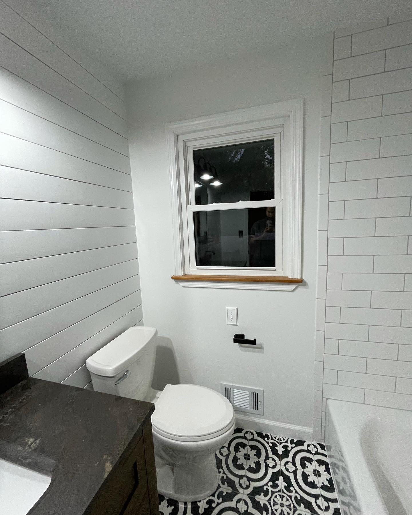 Shower tile surround Joliet Mokena Homer Glen Shorewood custom mosaic herringbone pattern IL